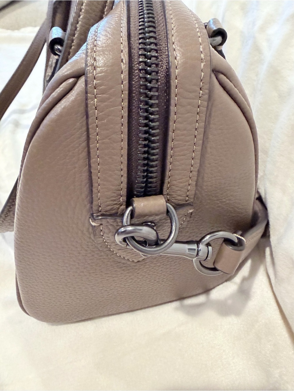 LIKE NEW Coach Outlet Medium Rowan Satchel Bag - Dark Stone - Picture 4 of 8